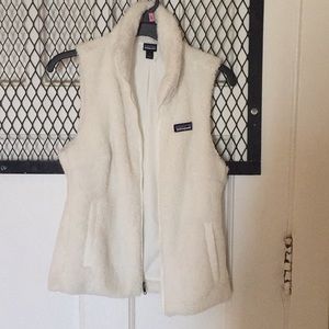 White Patagonia fur vest